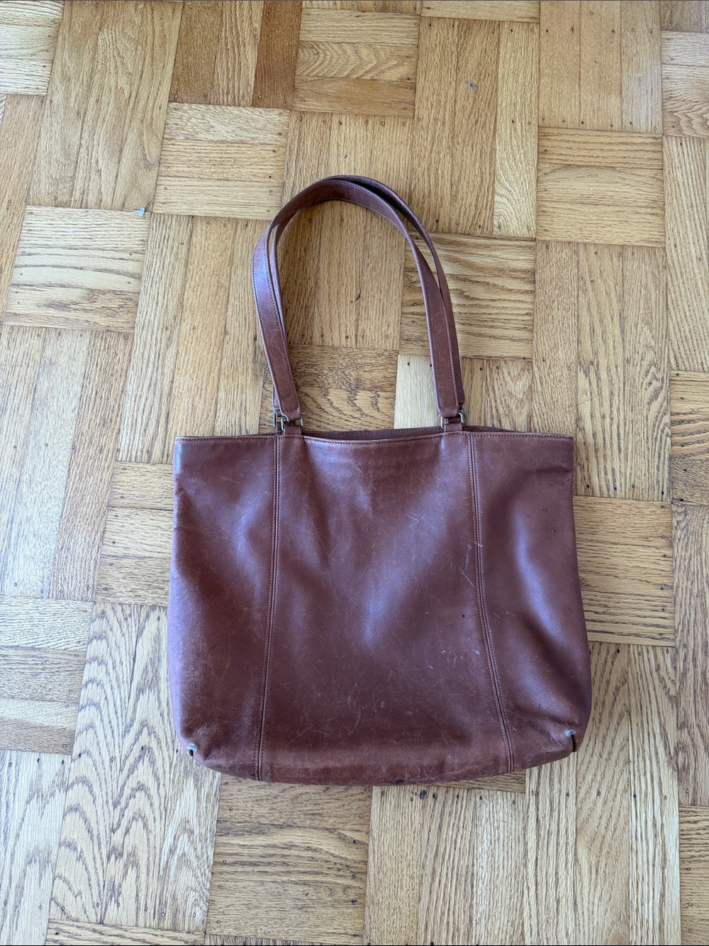 Vintage Coach 4065 Light Tote brown Tan Glove Tanned Leather XL Zip Tote USA M